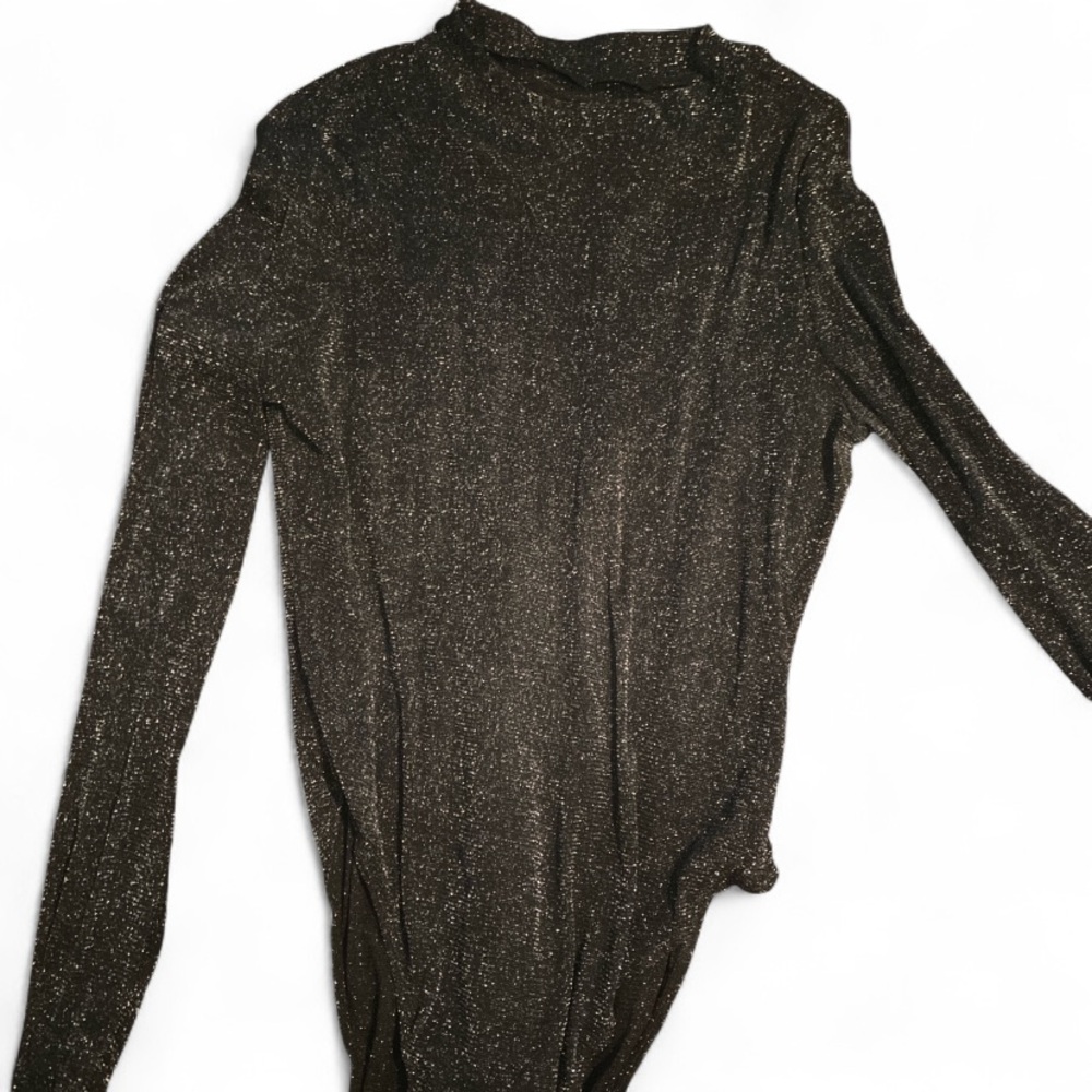 Sparkly Black Long Sleeve Bodysuit